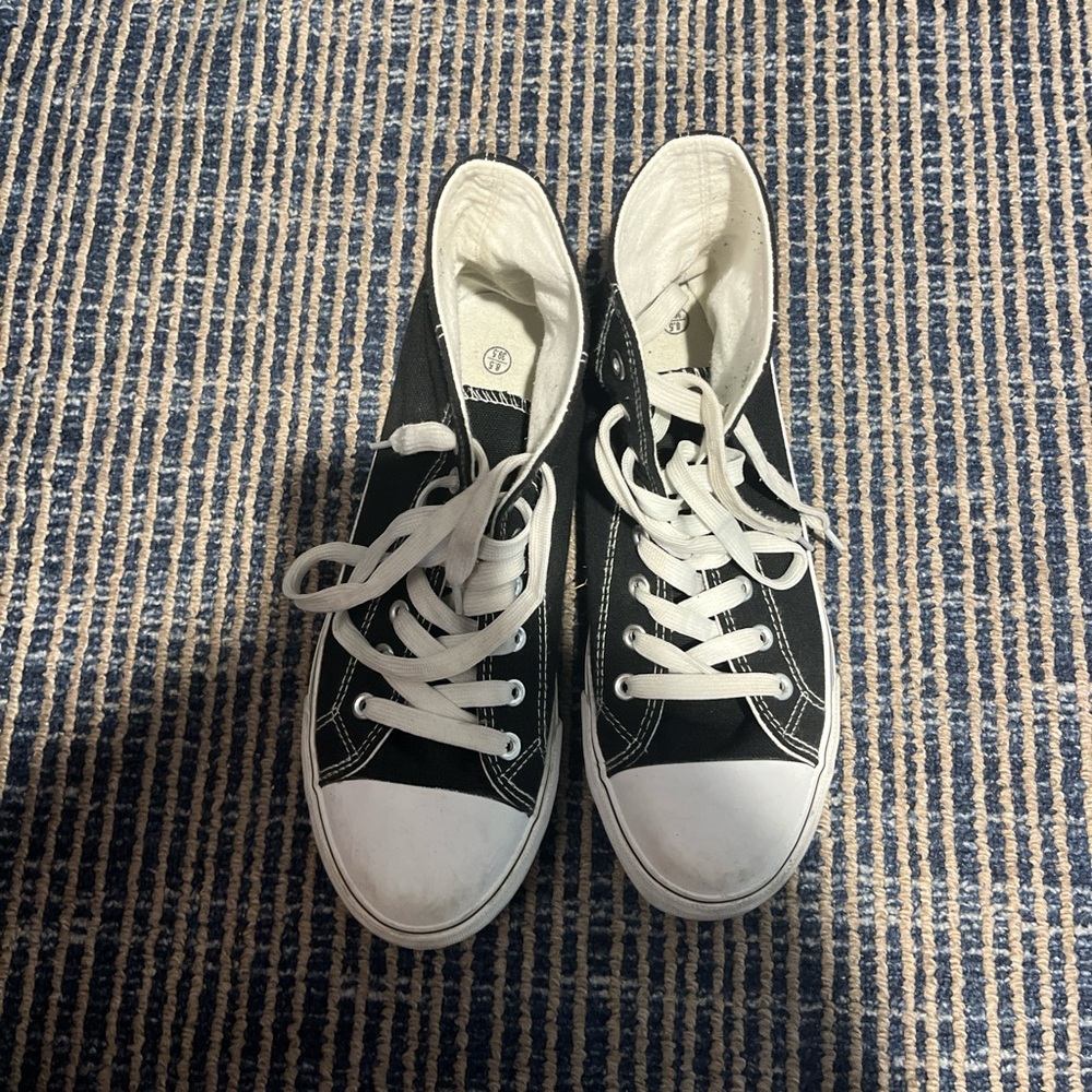 Black and White High-Top Sneakers